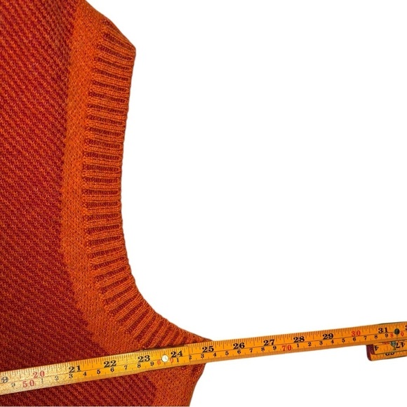 Louis Castel Golf Preppy Wool Blend Sweater Vest Size 110-XXL Orange Red Striped - Picture 10 of 12